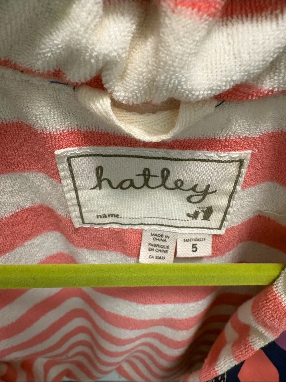 Hatley Navy Bow Print Kids Swim Cover-Up with Coral & Teal Accents